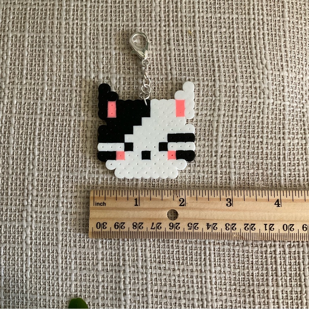 Handmade Kitten Perler Bead Keychains - Picture 9 of 9